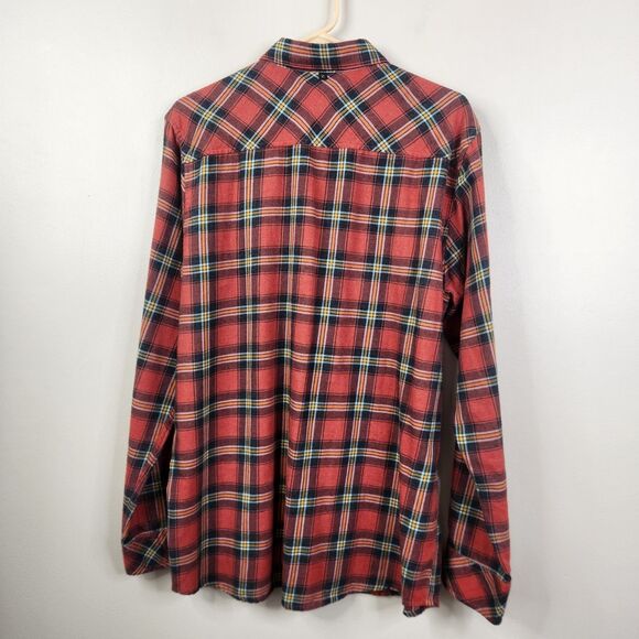 Rip Curl Mens Long Sleeve Plaid Print Single Pocket Cotton Button Down Large - Picture 3 of 7